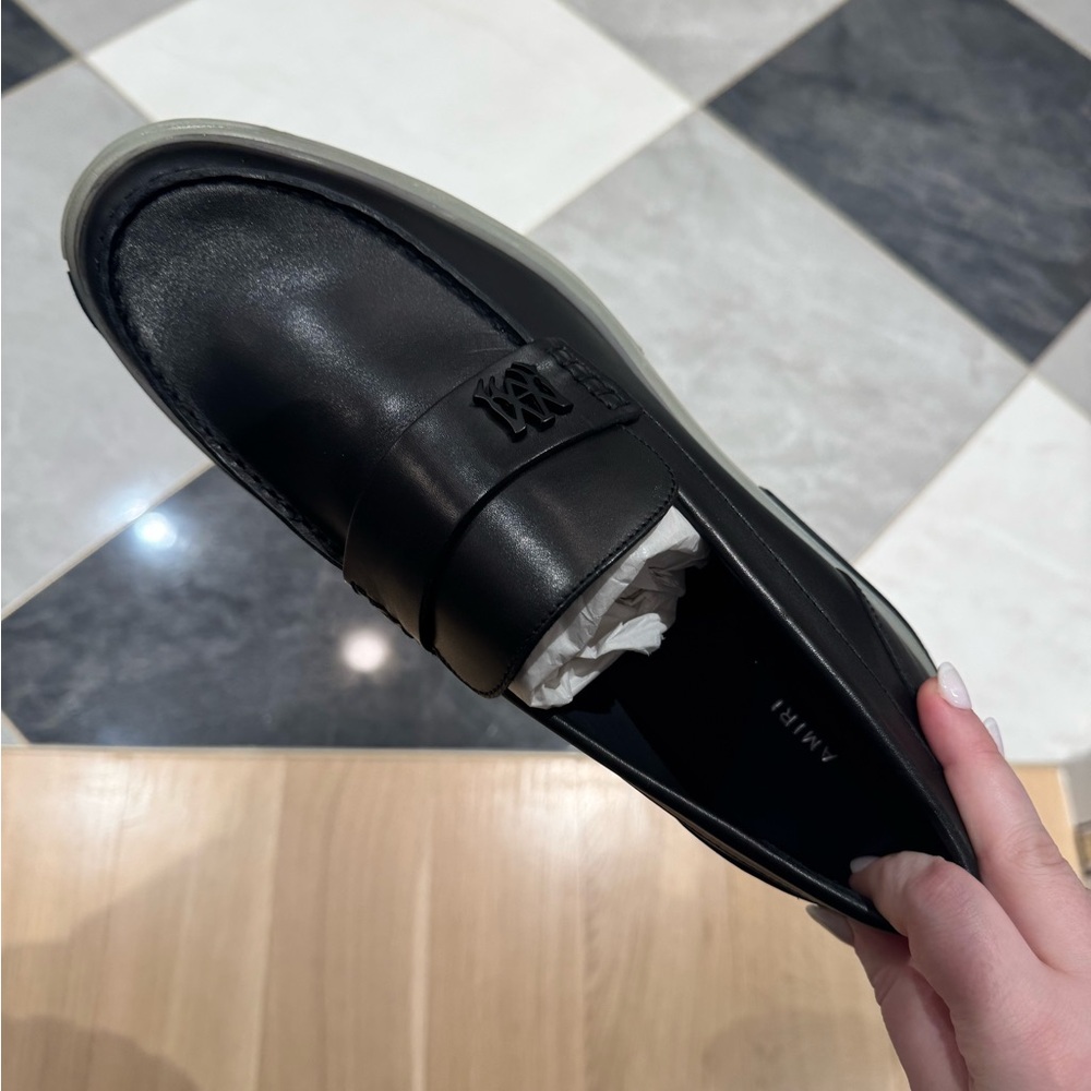 AMIRI Black Leather Men's Slip-On Loafers